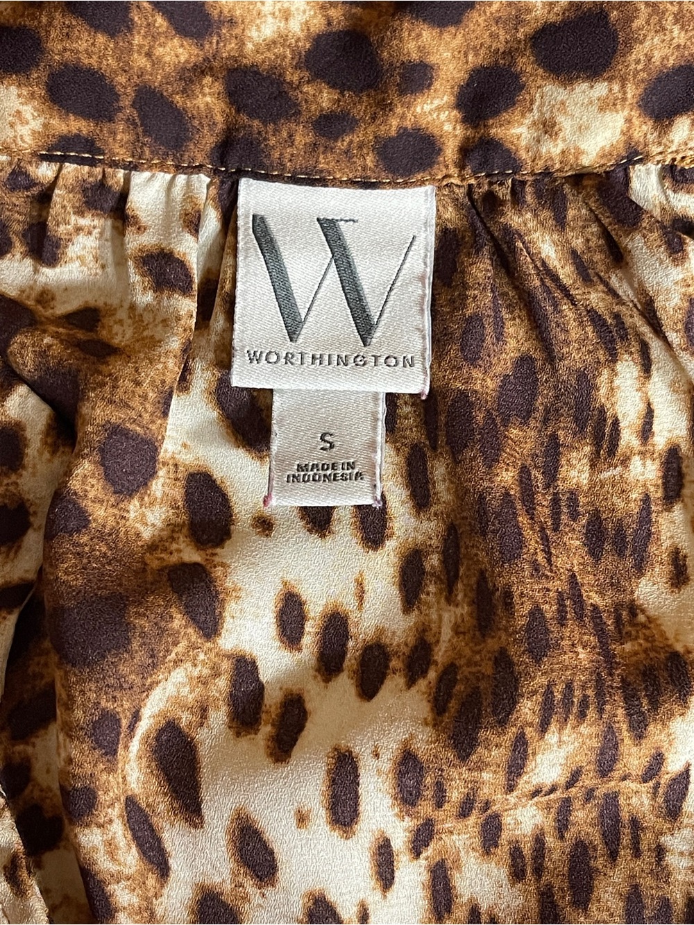 Worthington leopard print blouse small Boho - Picture 3 of 5